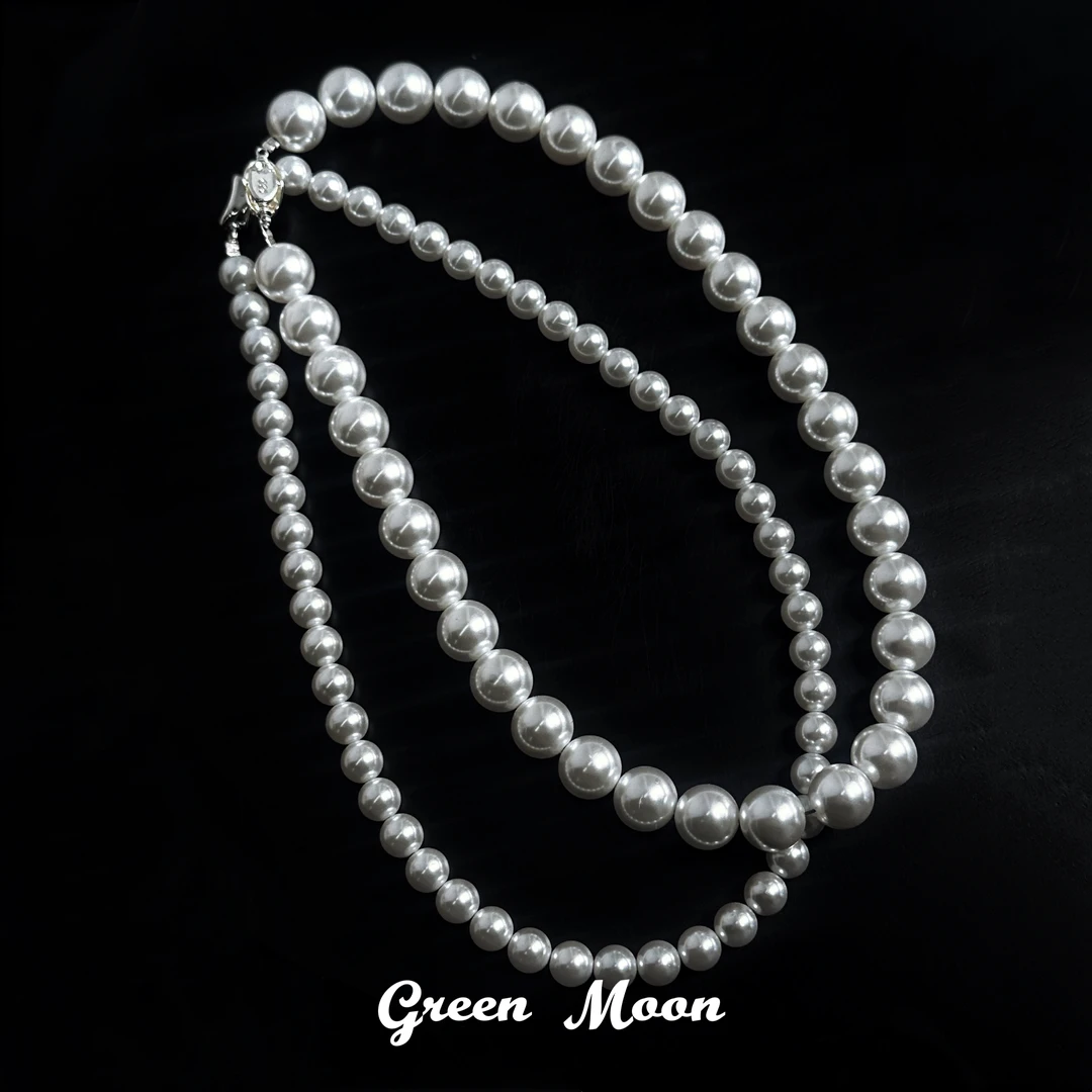 非金属仿珍珠项链 【纯白】小众个性优雅精致妈妈白色项链颈链辣妹