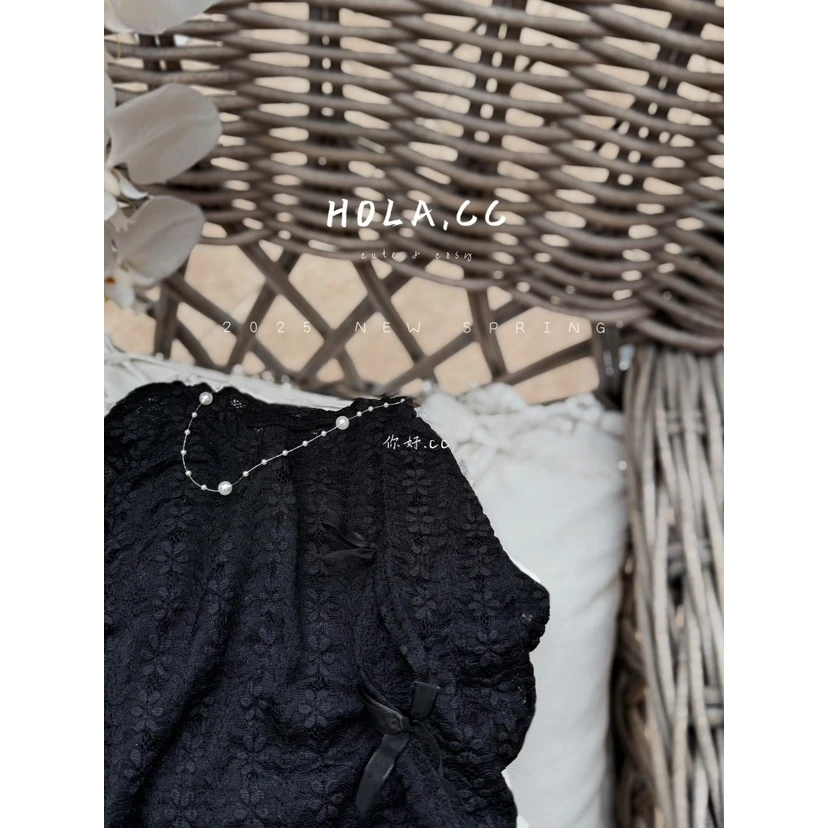 HOLA.CC·25春~蕾丝开叉袖打底衫8801（汉服打底衫）