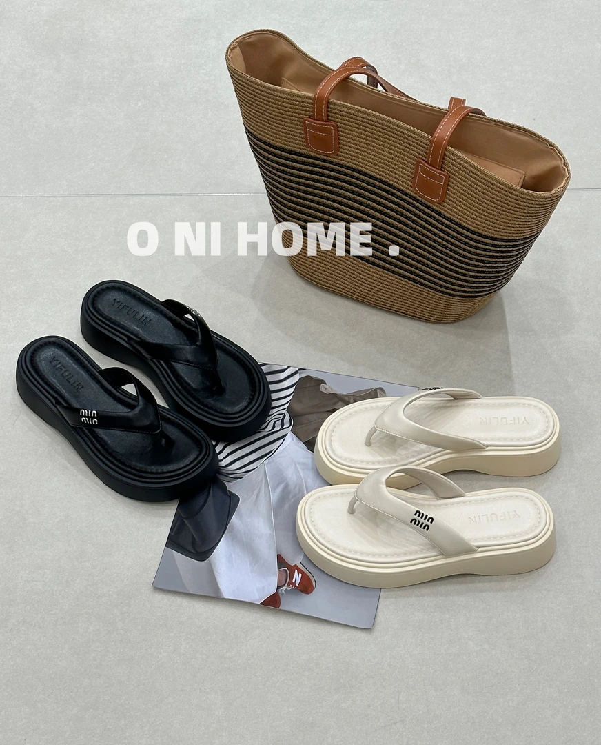 【欧尼家】夏季厚底人字拖  4.5公分底