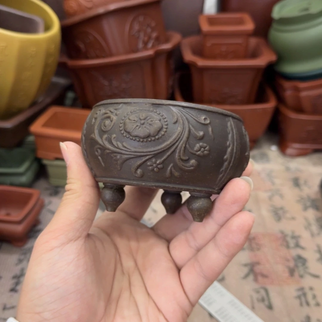 紫砂花盆小*宜兴紫砂正品