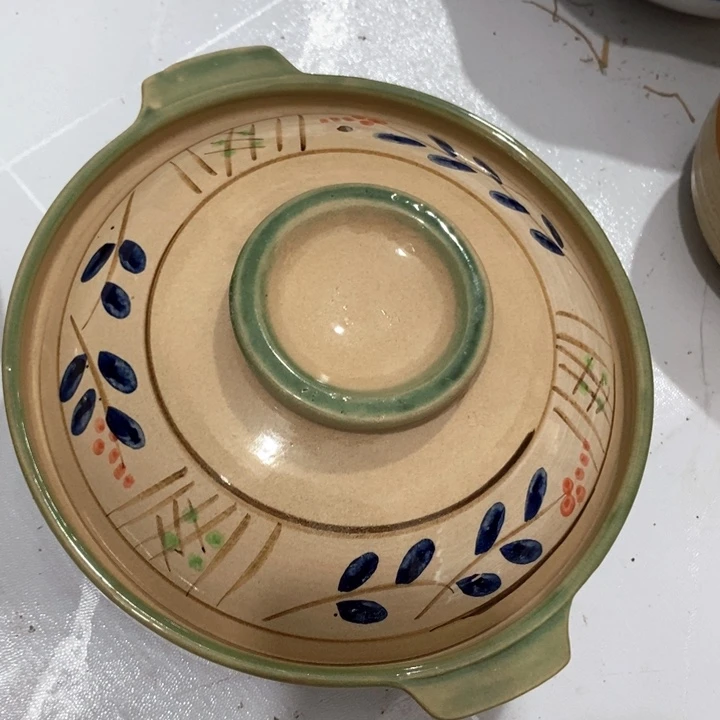 瓷片手绘大砂锅口径24.5厘米