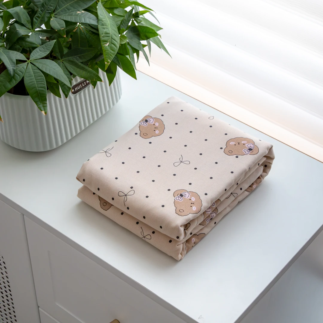 【京かわ会社】双层纱磨毛被套 米熊