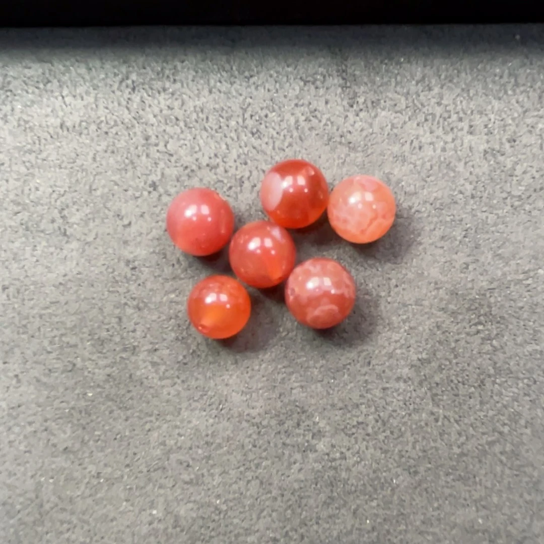 钢***铁南红玛瑙珠子未镶嵌