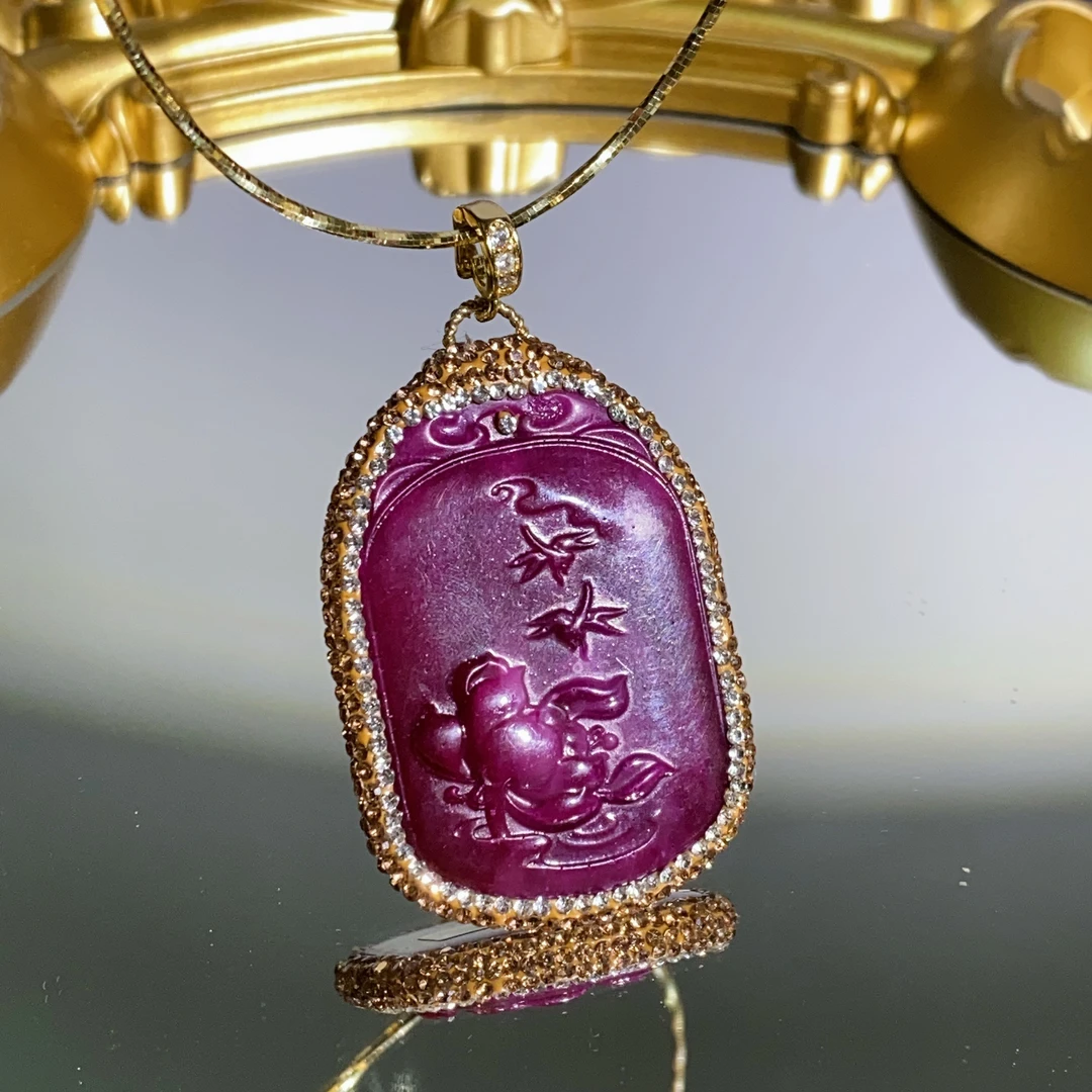 铜合金合成锆石吊坠 TTSD 紫色SJL荷花牌时尚吊坠 3073