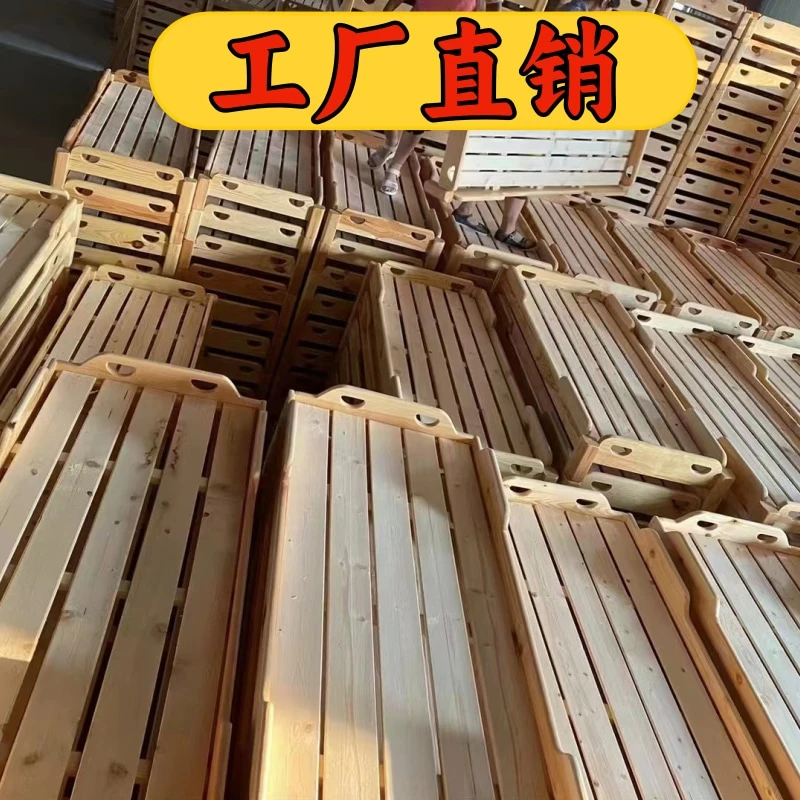 幼儿园儿童叠叠床一体床上下床托管班小学生午睡床双层实木午托床