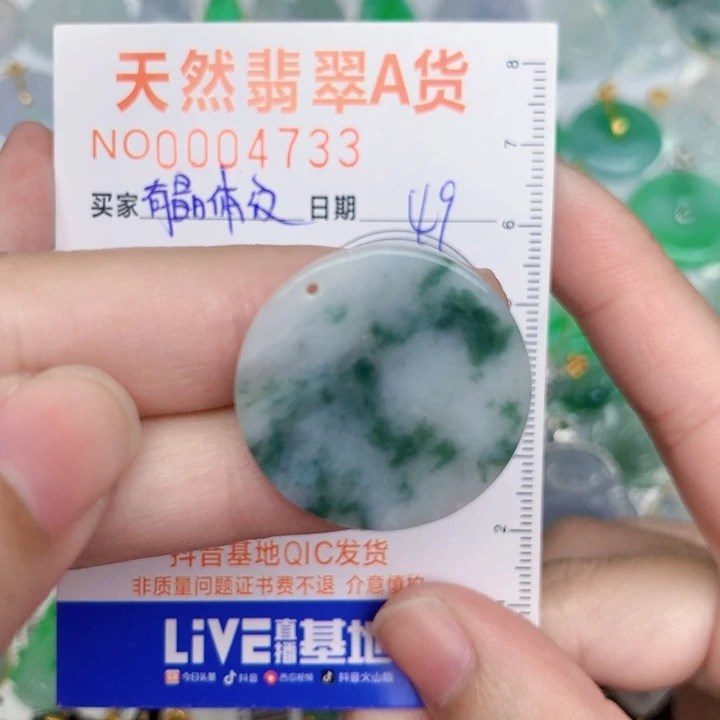 翡翠未镶嵌颈饰无事牌