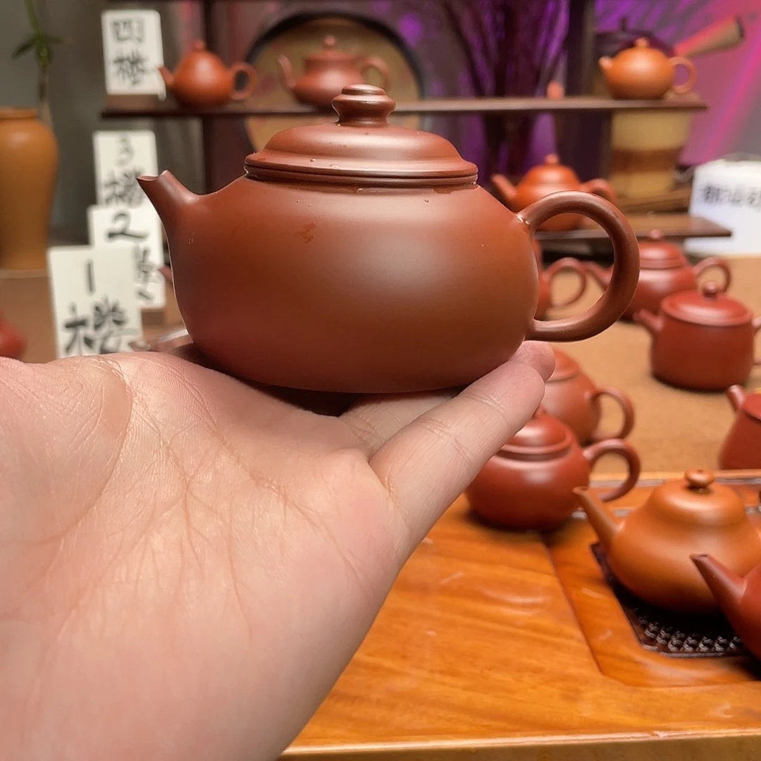 紫砂茶壶赤****）寒江手拉壶