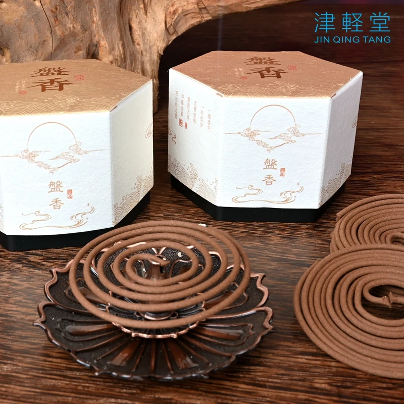 津轻堂天然檀香盘香居家熏香除臭净化空气舒缓香熏4小时48片/盒