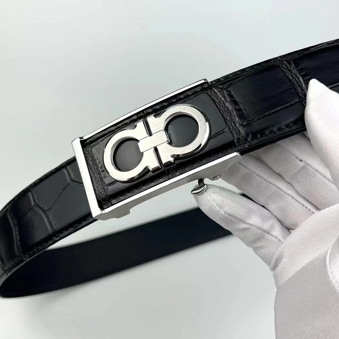 【8字自动扣】时尚男款真牛皮男士皮带潮流简约经典内穿自动扣腰带