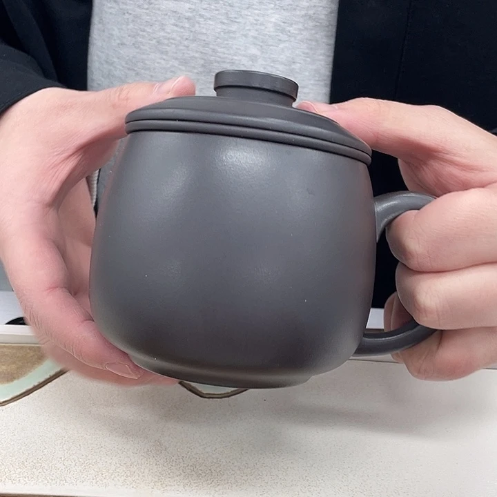 茶杯紫砂玄铁石黄小容量三件套光素款