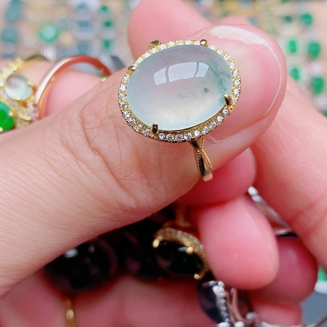 银S925镶嵌戒指翡翠