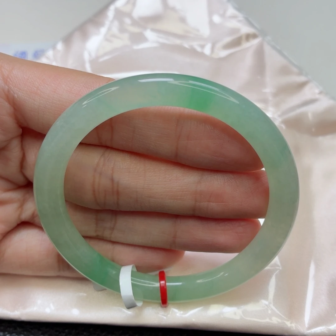 翡翠未镶嵌手镯老坑53圈冰阳绿莹光棒017小毕业⭐️⭐️