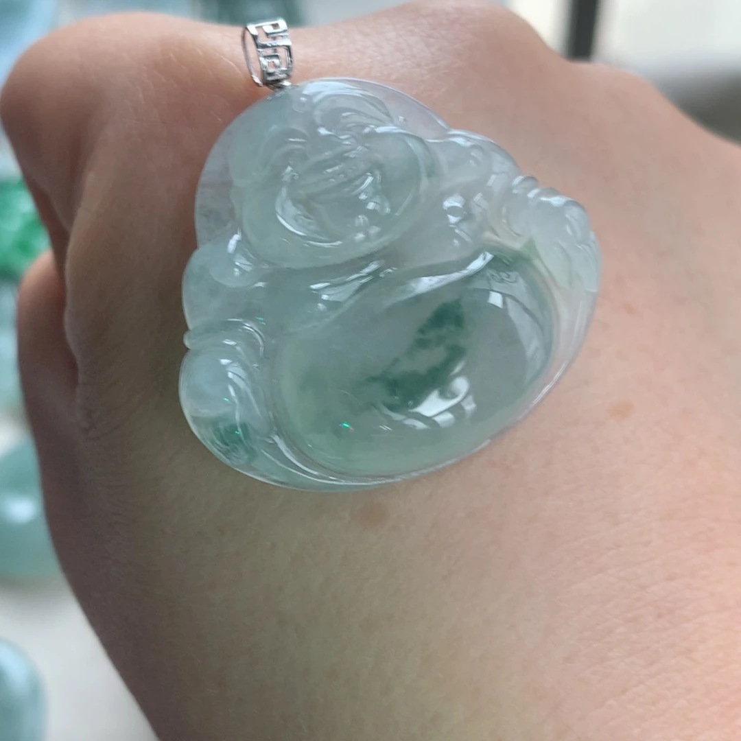 翡翠未镶嵌颈饰云**鹤翡翠
