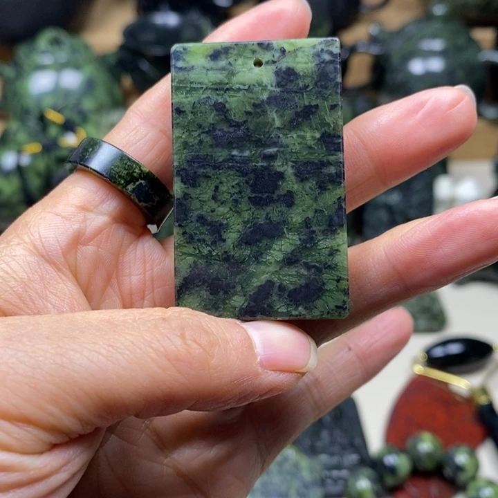 蛇纹石玉未镶嵌项链药王石无事牌