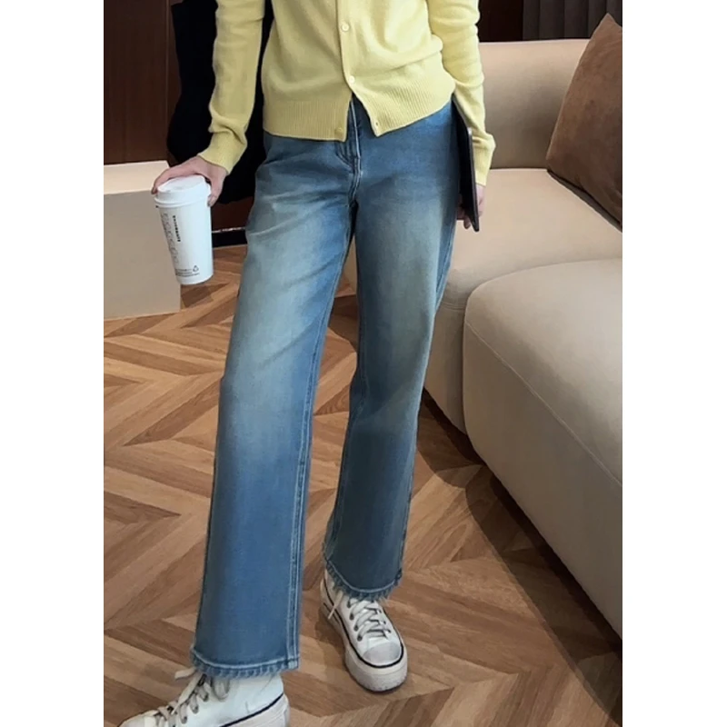 BAYBERYL老贝石磨牛仔*复古水洗小直筒瘦25秋牛仔裤NZK4K3044-1/4