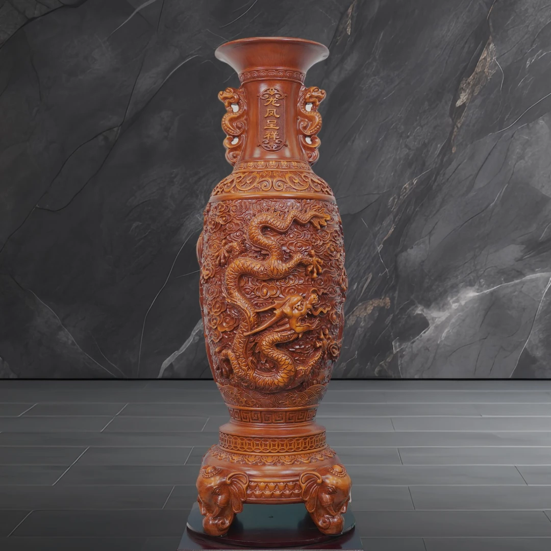 龙凤呈祥花瓶长35cm高1.1米（JLH)公司开业办公室商务礼品高端送礼