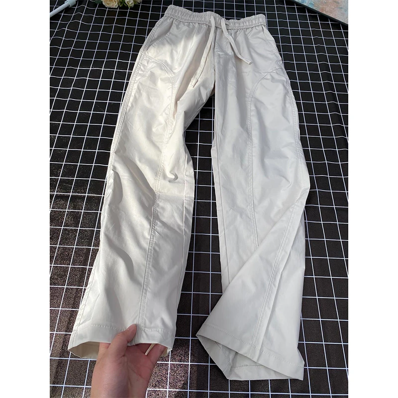 cleanfit米白色直筒裤子男款秋季潮流时尚工装裤美式直筒休闲裤潮