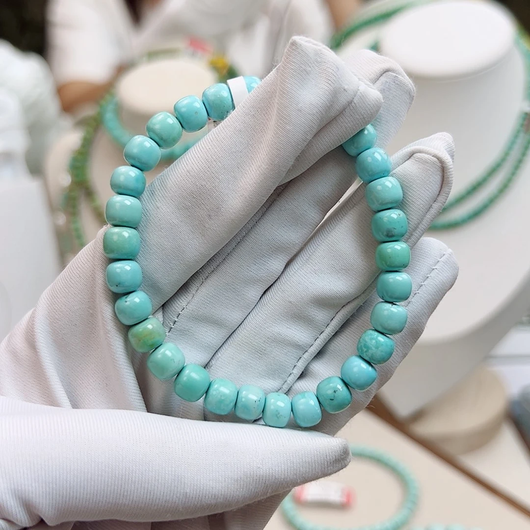 绿松石未镶嵌16瓷釉级老型单圈放漏卡6+