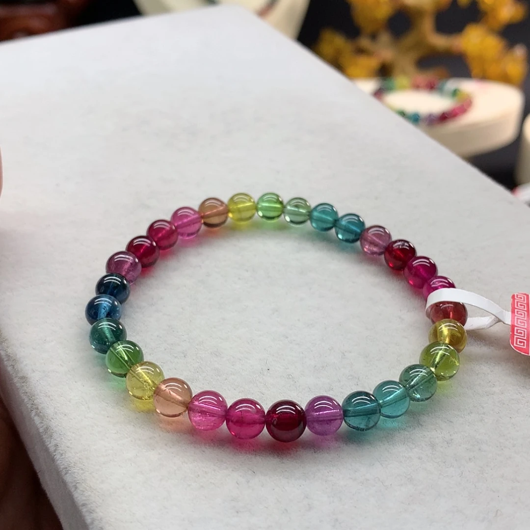 【闪购商品】未镶嵌手链碧玺艳丽色标单圈6.2