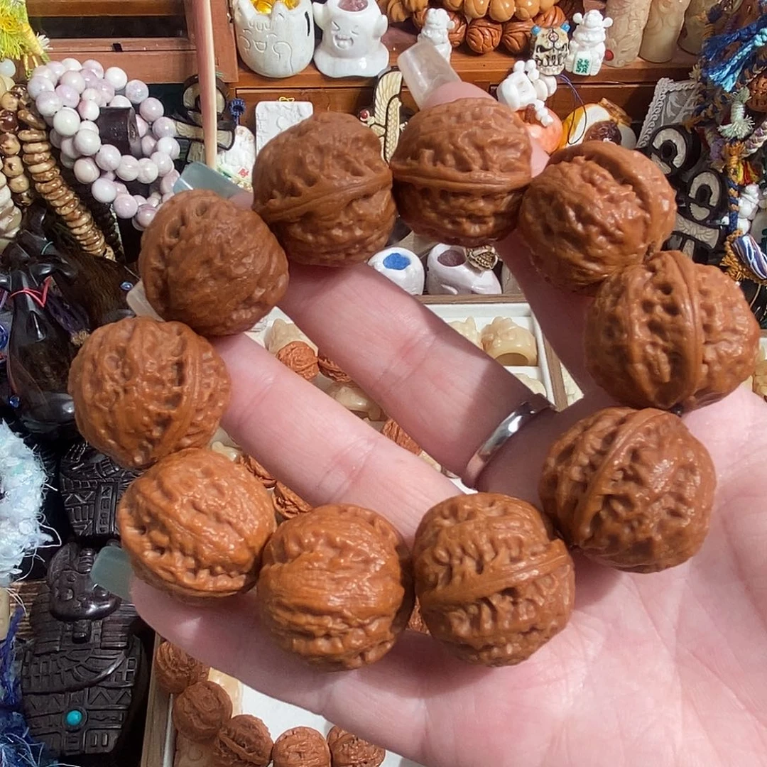 把件鹿骨蓓*M13核桃手串