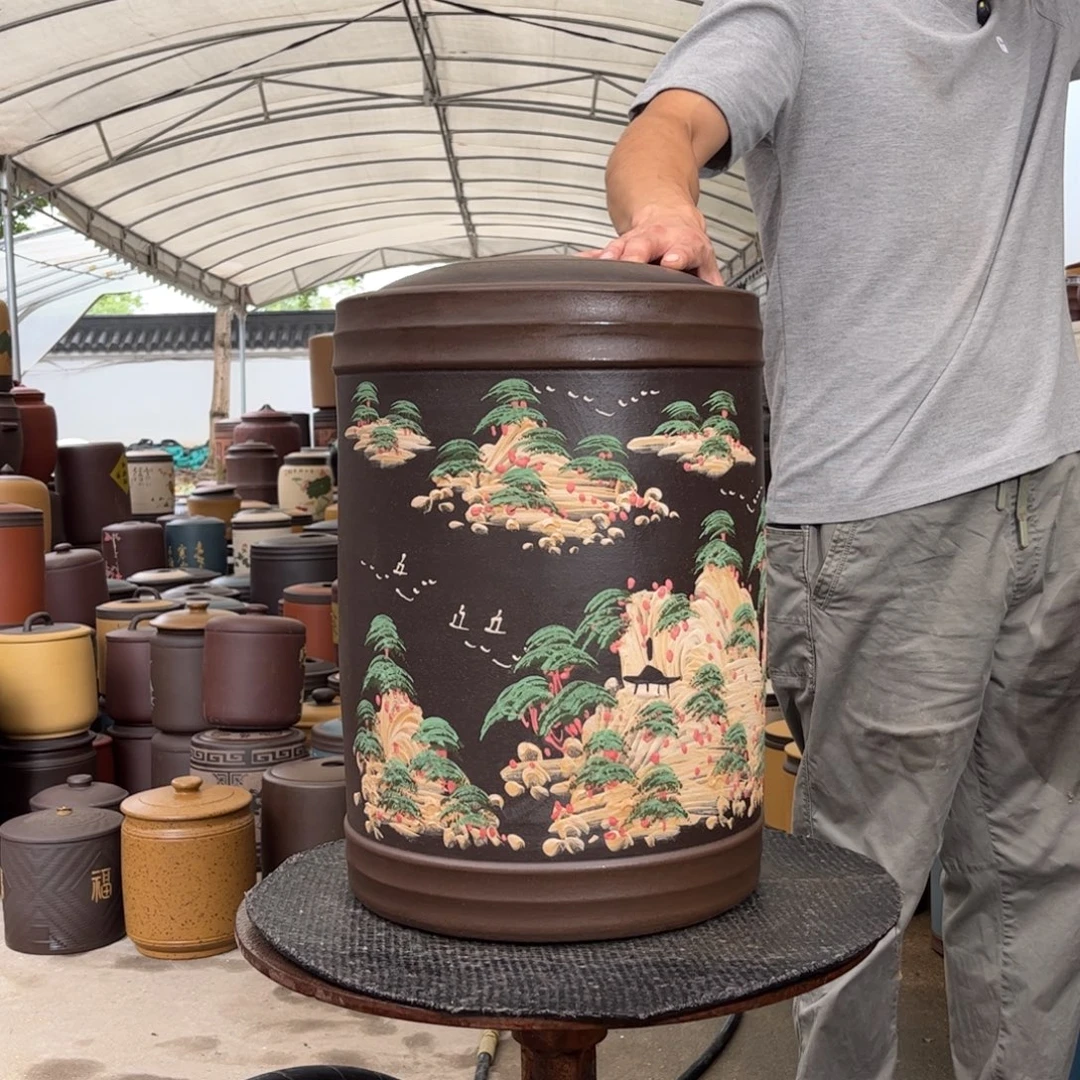 紫砂茶叶罐23 饼茶叶罐