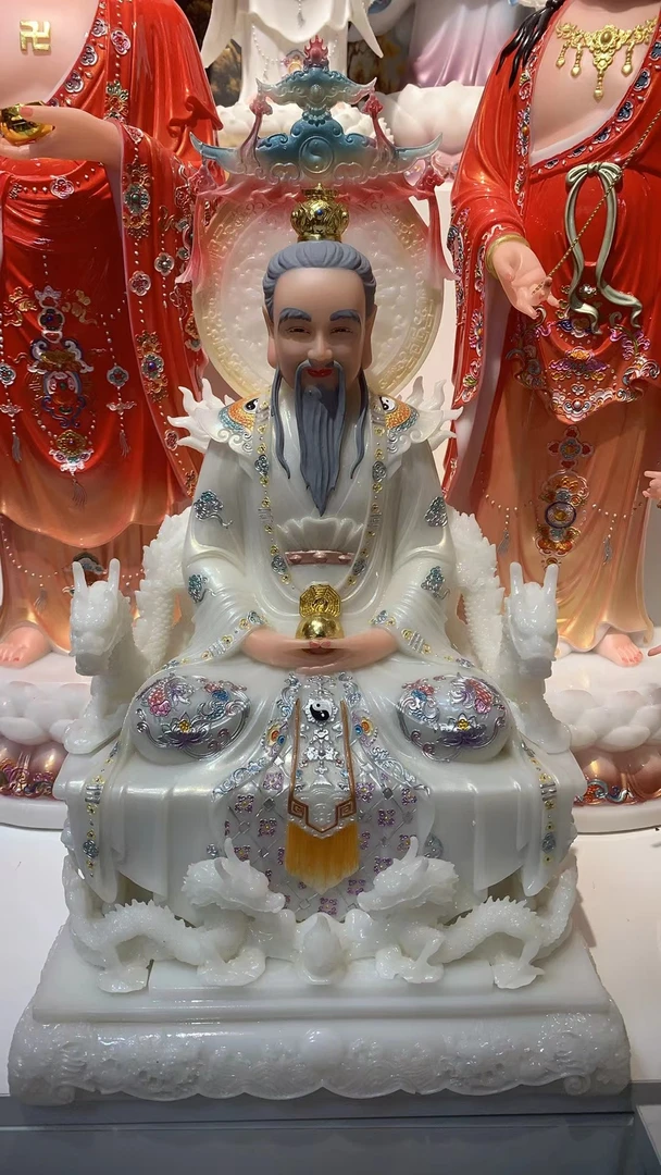 16寸合成汉白玉实心重体元始天尊摆件