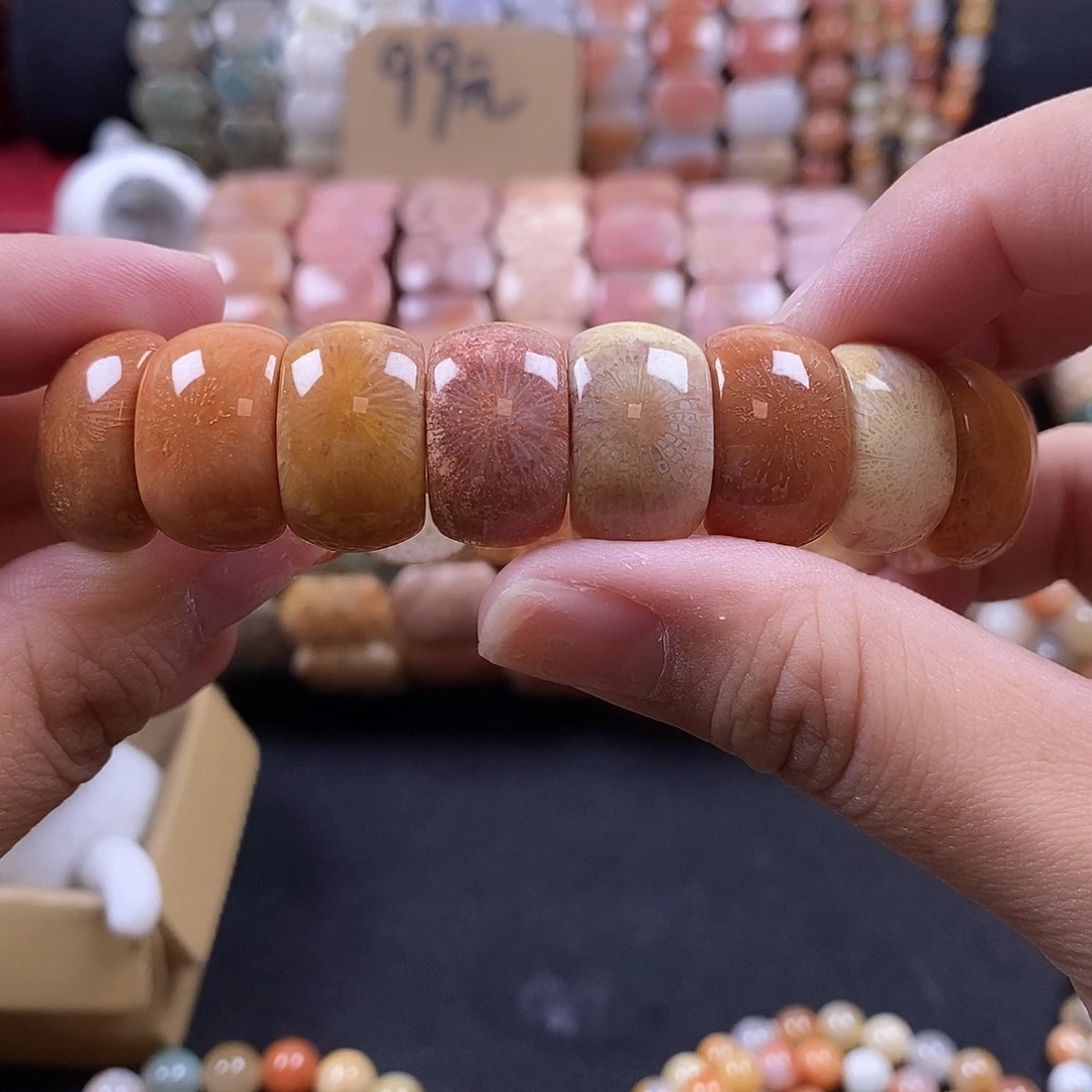 硅化珊瑚（珊瑚玉）未镶嵌手牌 13