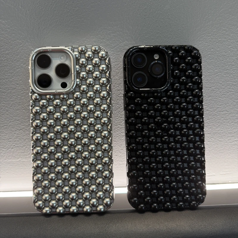 镂空散热圆珠适用苹果15/16promax手机壳iphone14/13高级16pro新