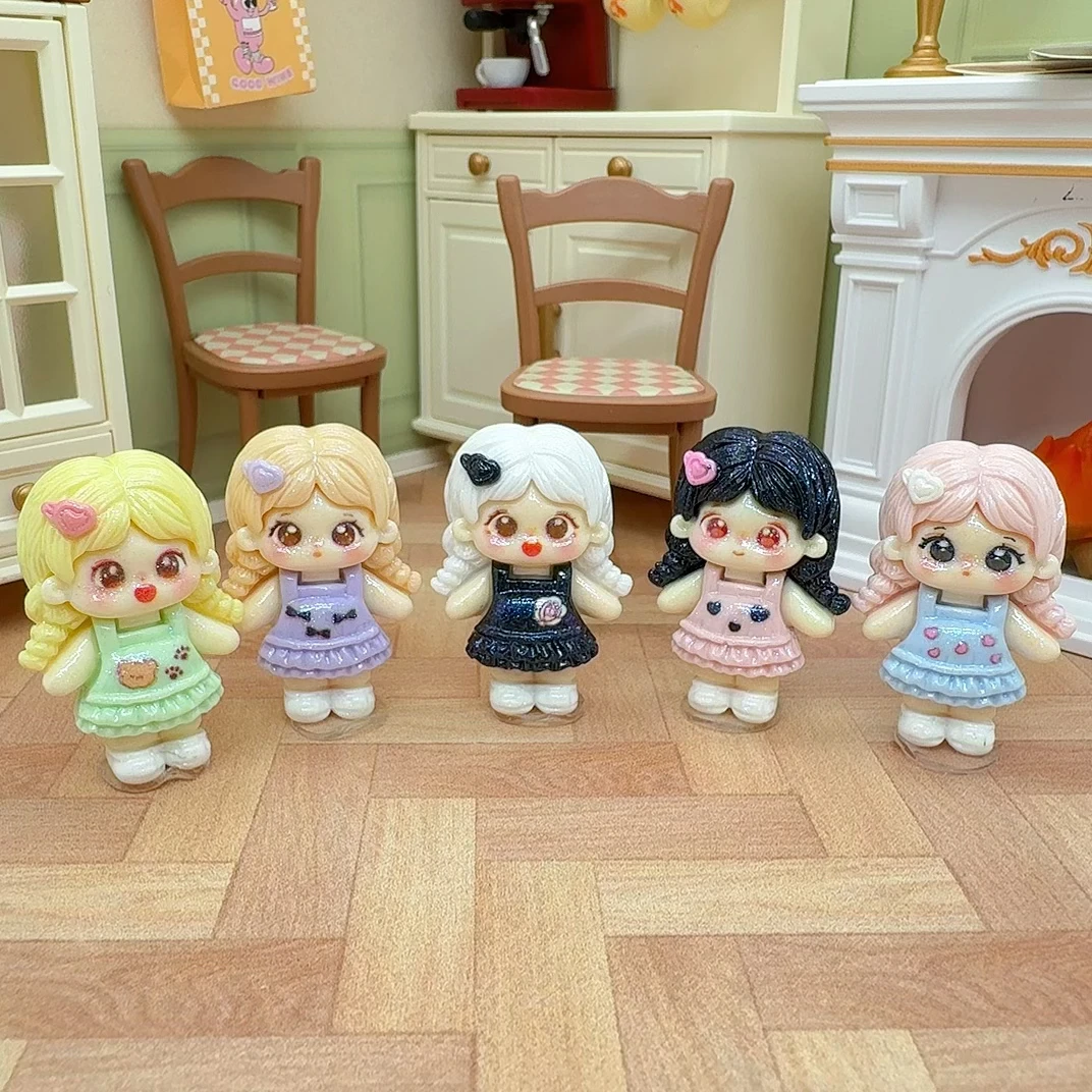 想念麻花辫棉花1.0娃娃女孩diy饰品树脂配件发饰钥匙扣奶油胶贴