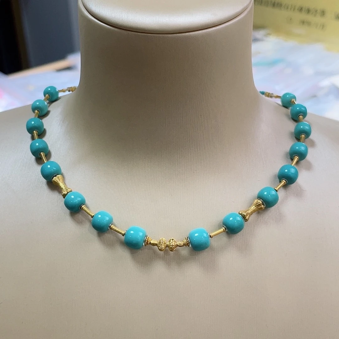 绿松石珠宝奇石18K金镶嵌