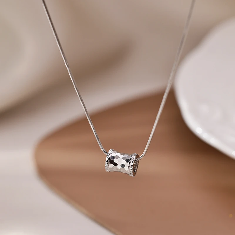 坠链均925银 925银路路通项链气质百搭百搭小众简约小蛮腰锁骨链