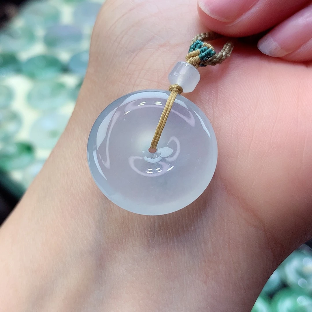 翡翠颈饰18K金镶嵌编号67尺寸23.1-6.0