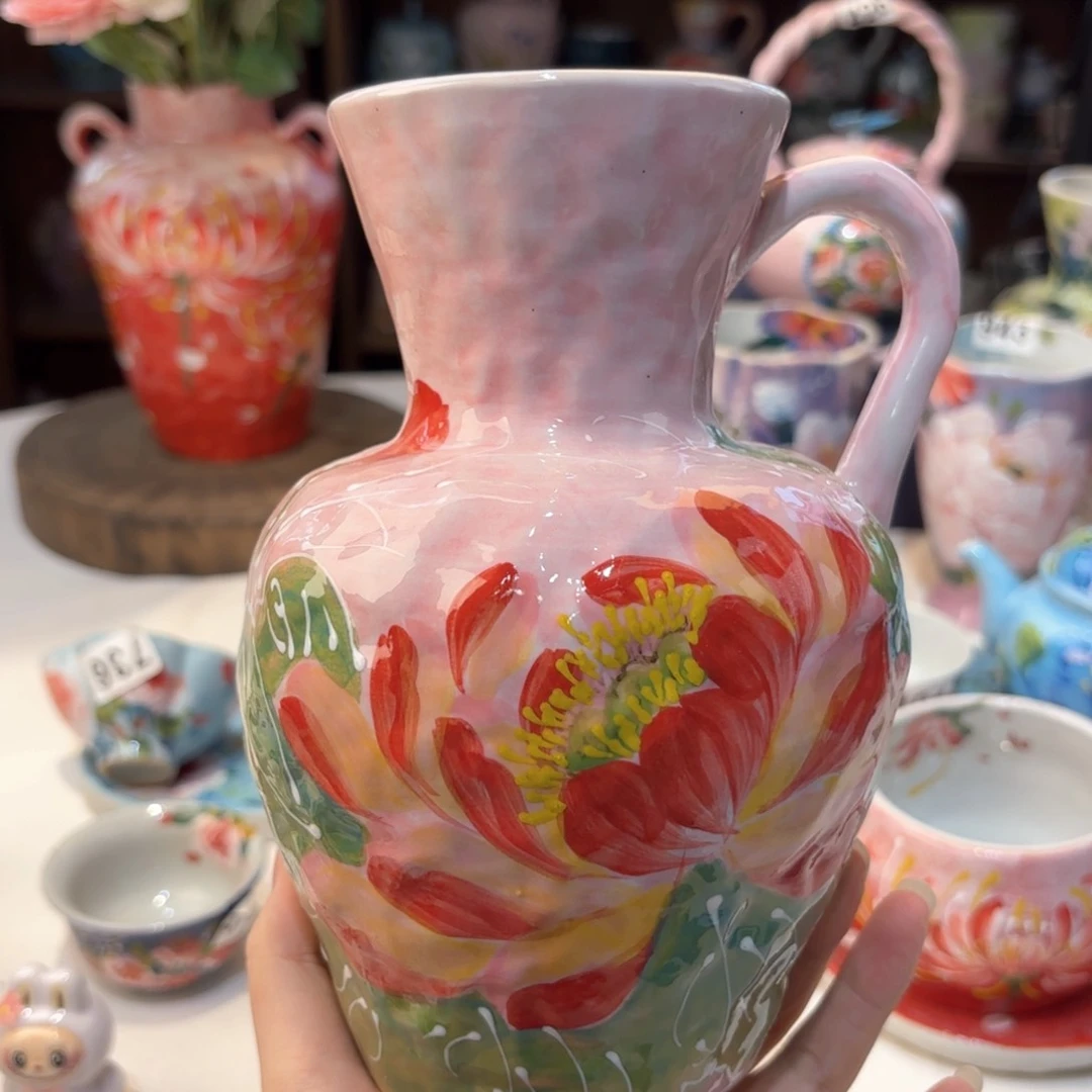 景德镇手绘高温釉下彩陶瓷茶具