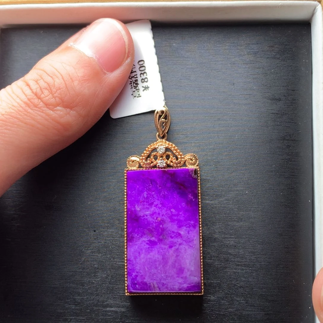 苏纪石（舒俱来）吊坠18K金镶嵌