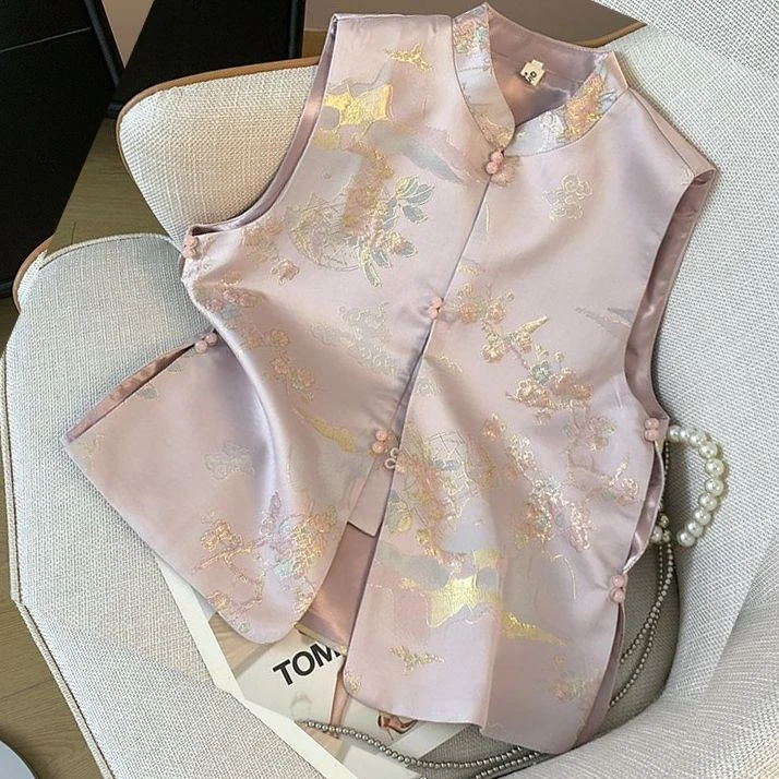 新中式马甲女时尚气质复古新款安可拉红马夹上衣2025年秋季国风