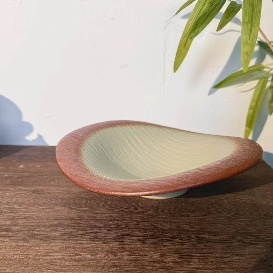 泥古烧高颜值8英寸毡帽盘