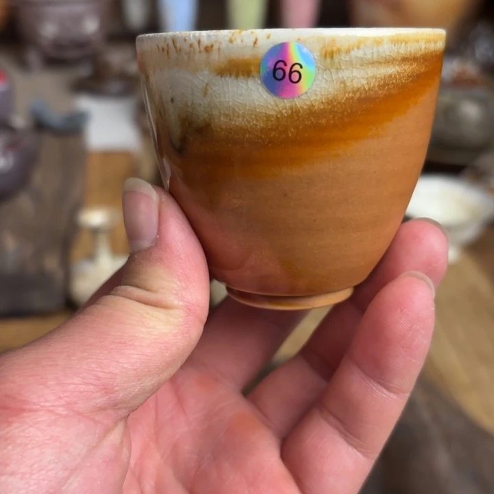 杯【瓷与故事】66#柴烧中白主人杯 微瑕慎拍