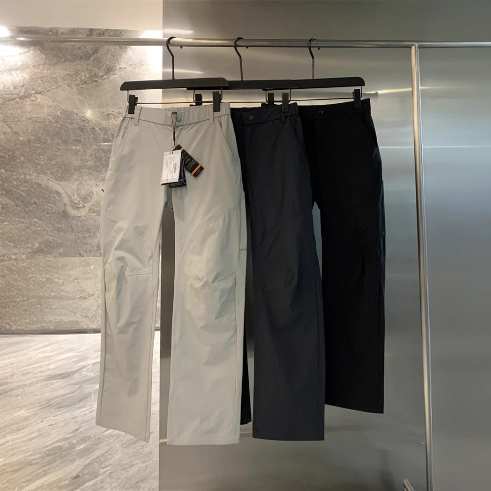 户外机能风软壳冲锋裤3D立裁夏季薄款防泼水弯刀裤直筒透气防风男