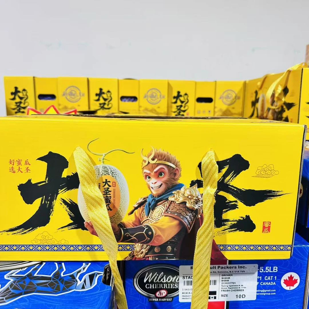 【水果礼盒】蜜瓜【大圣小蜜】带箱8.6斤 （带手提袋）新疆维吾尔自治区