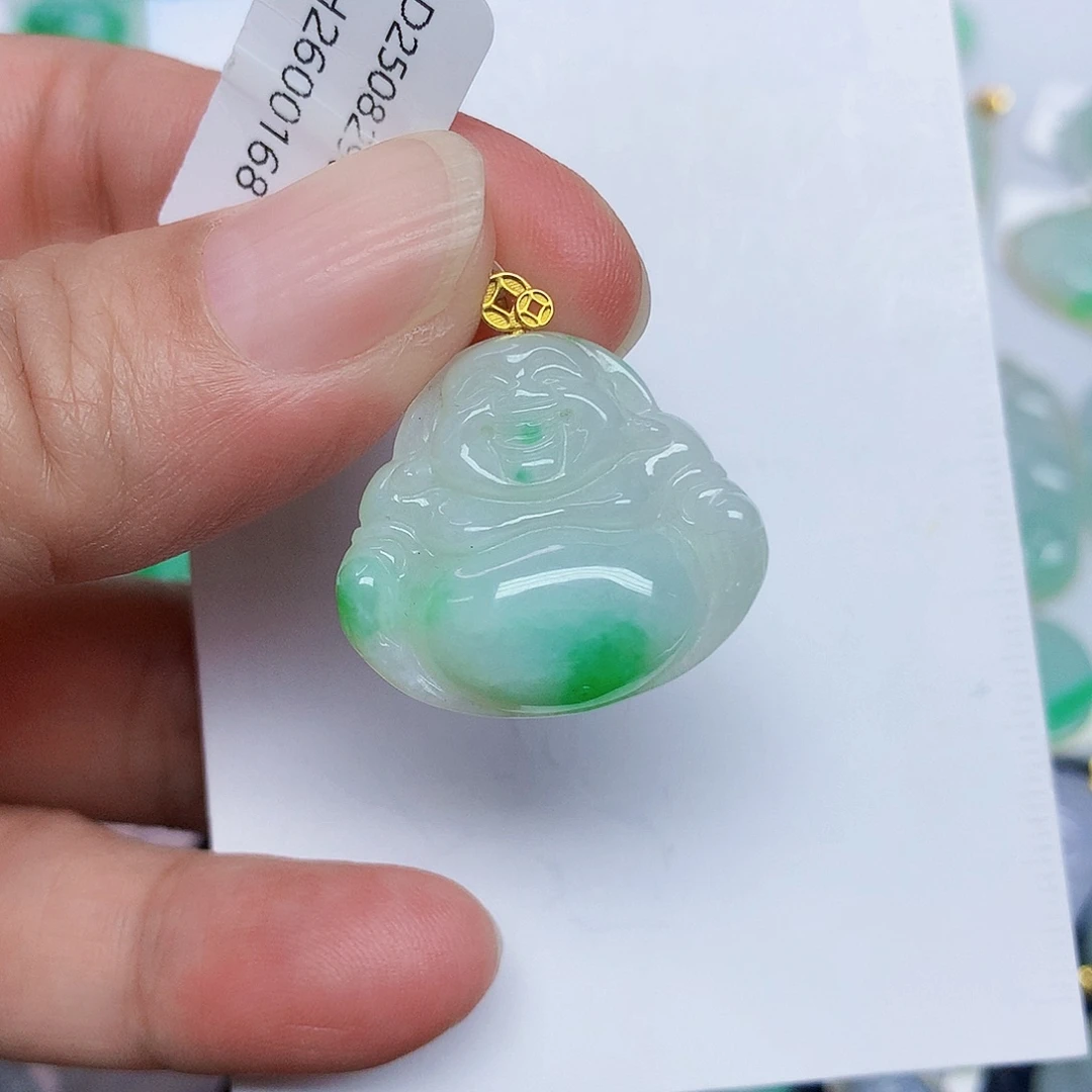 翡翠18K金镶嵌颈饰357889