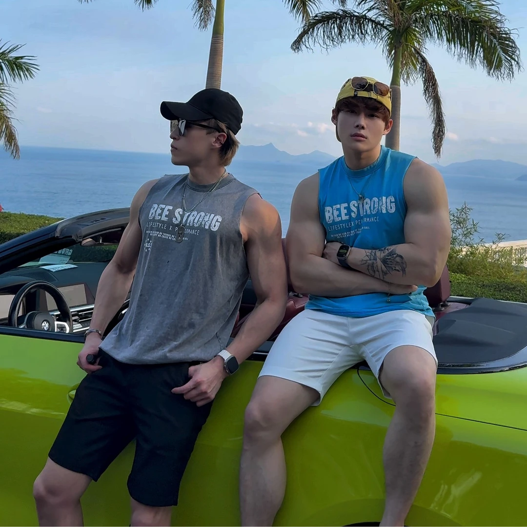 BEESTRONG 夏季重磅230克水洗原创美式运动休闲无袖背心