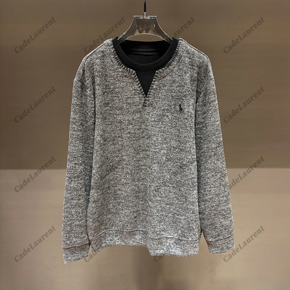 男士秋季丨秋冬新款设计时尚圆领针织假两件百搭长袖卫衣BG-5182