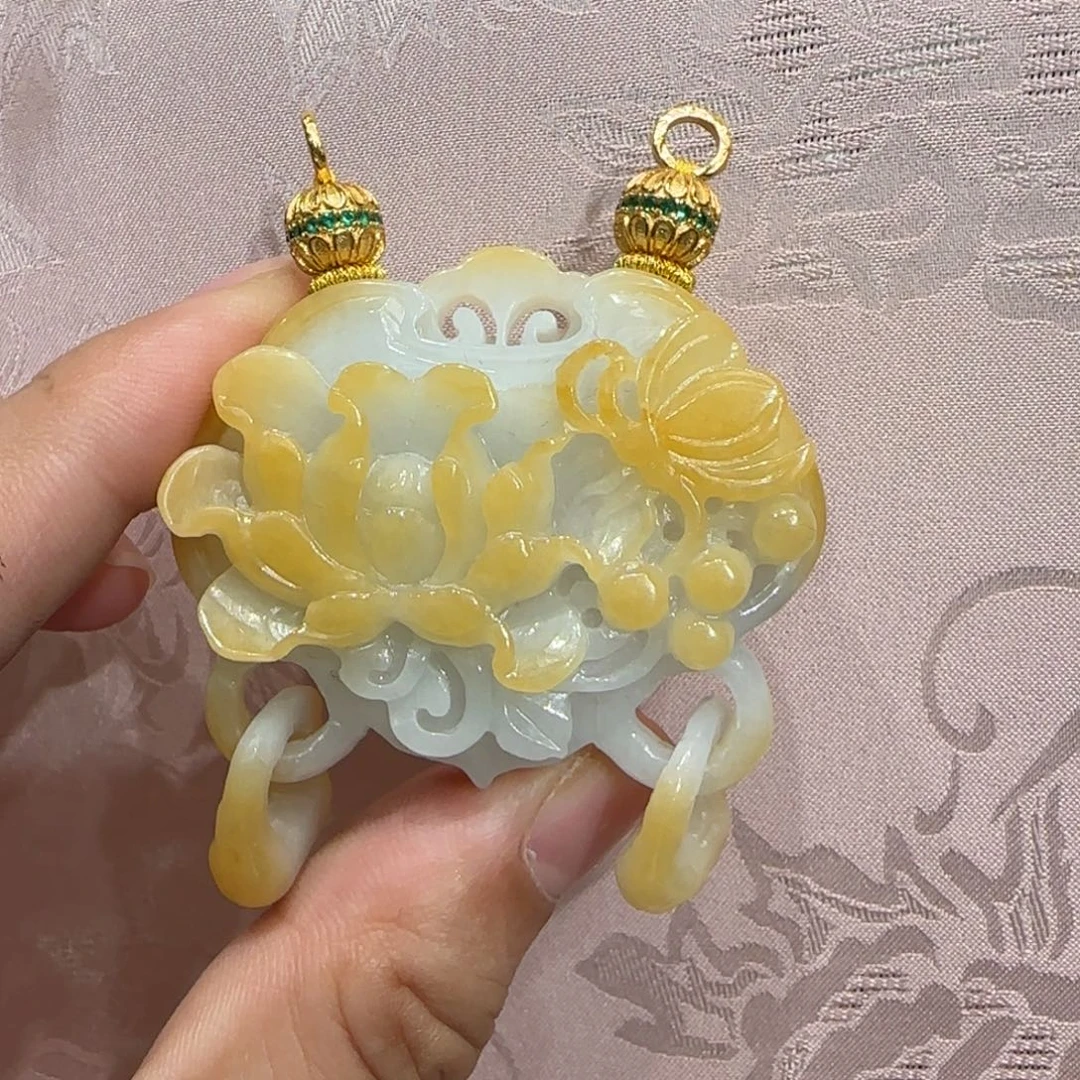 翡翠未镶嵌吊坠(赠链)国风