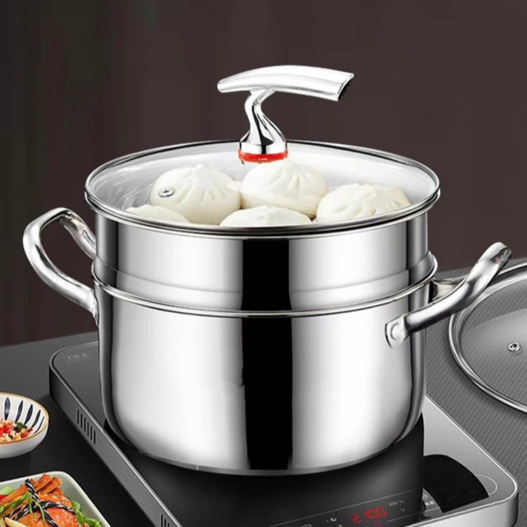 【飞鸟双层锅】双层不锈钢汤锅家用煲汤锅煮汤锅电磁炉燃气用F