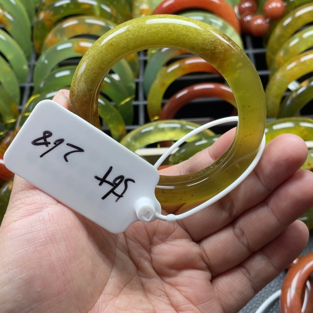 未镶嵌蛇纹石玉手镯有裂手镯特价不退不换