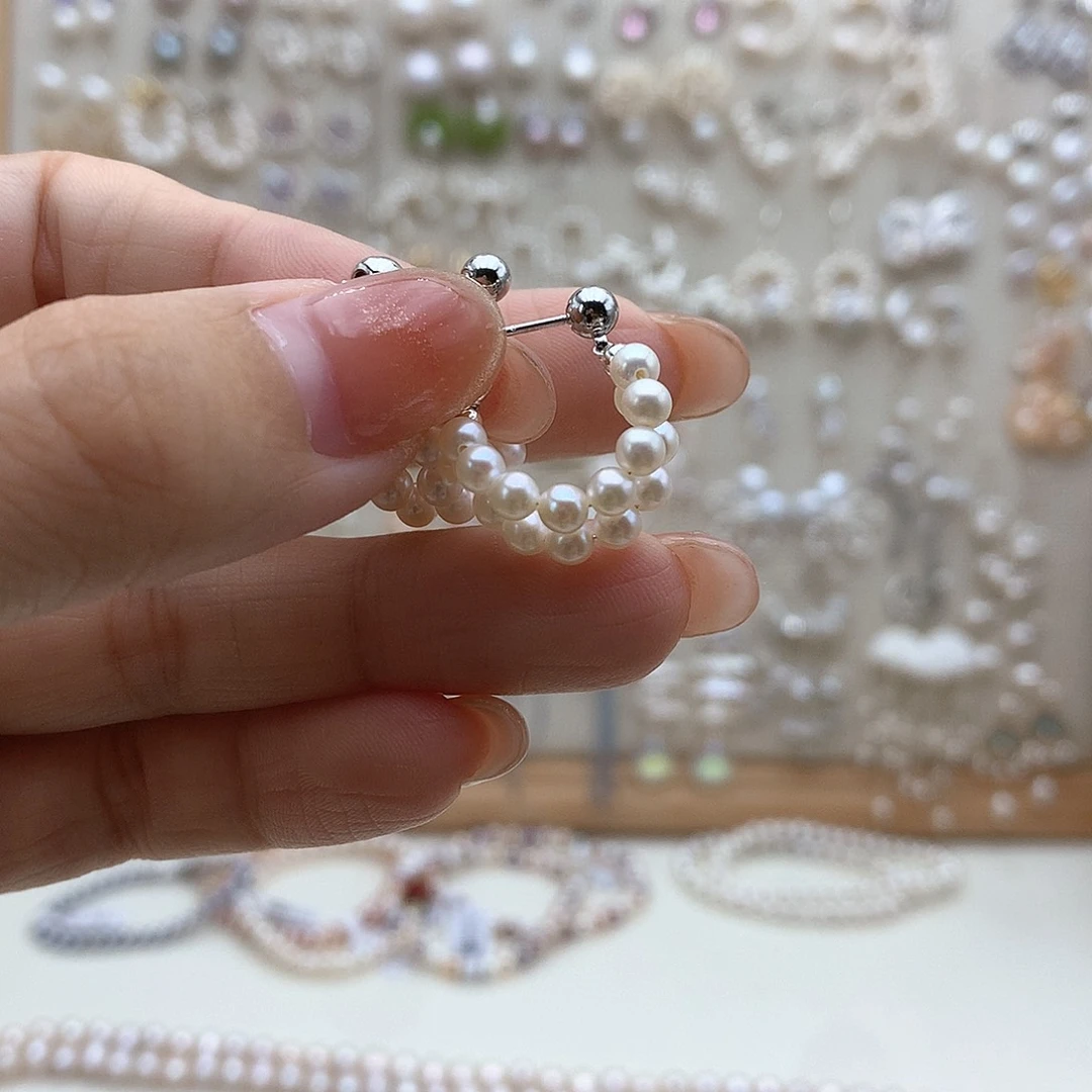 合金耳饰淡水珍珠