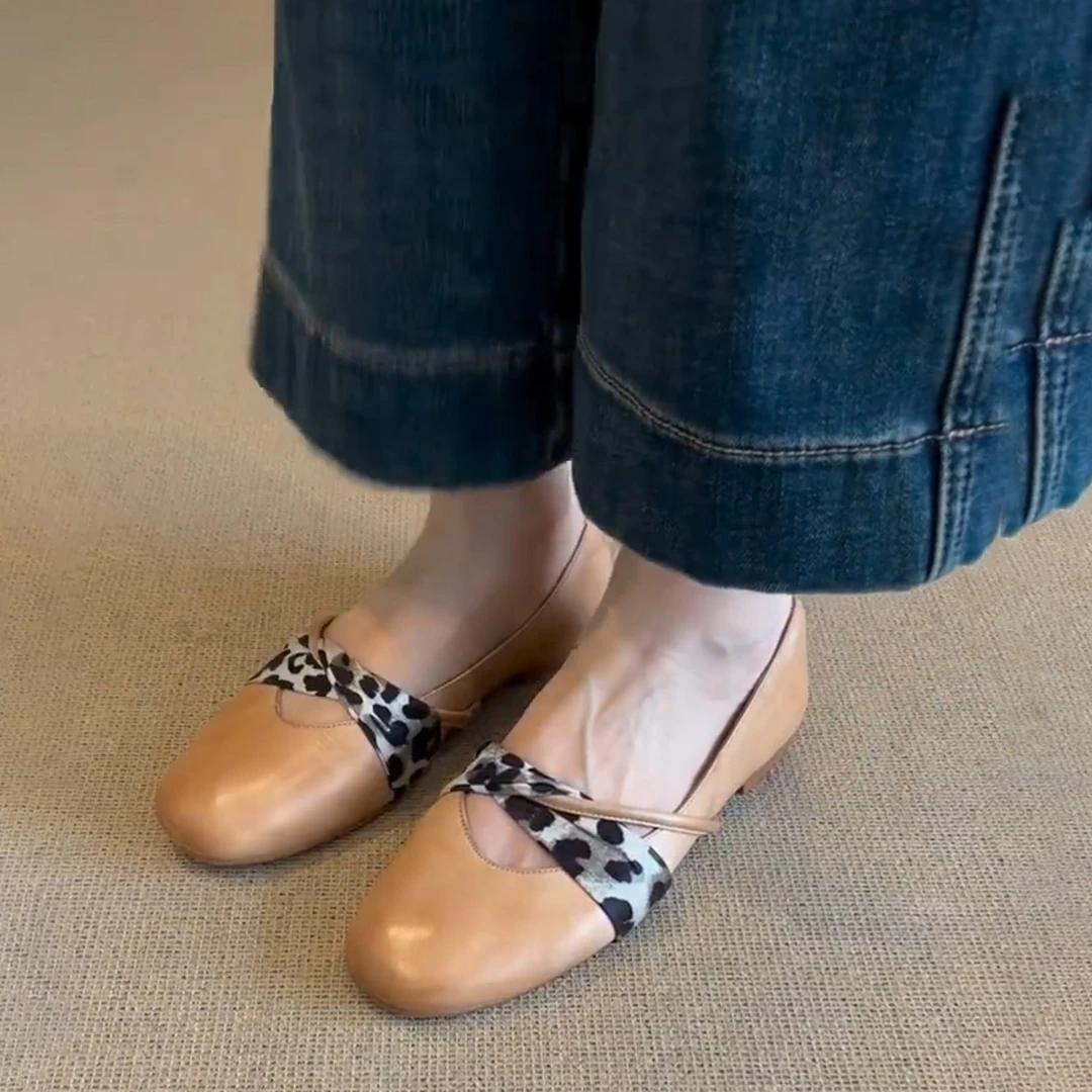 羊皮版~复古圆头芭蕾软底通勤玛丽珍女小皮鞋平底温柔气质小单鞋