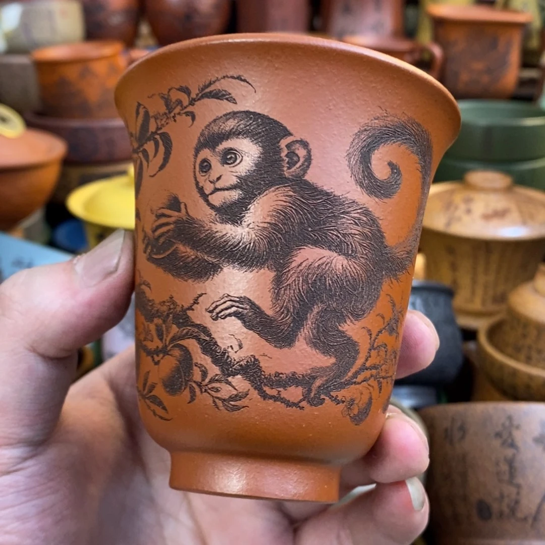 紫砂杯子宜兴全手工紫砂杯