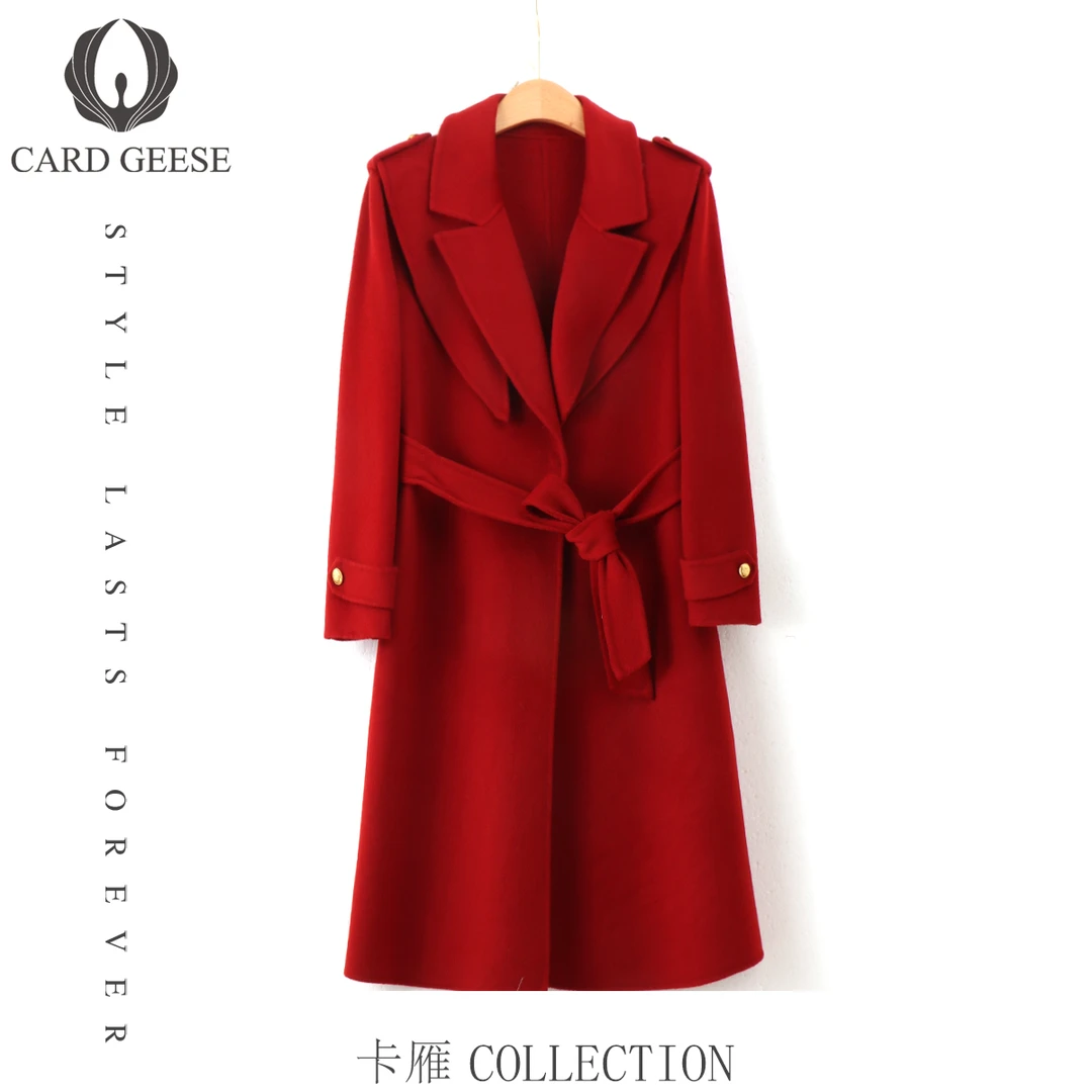 卡雁CARD GEESE时尚新款轻奢气质短款大衣MYJ2-24A137-807