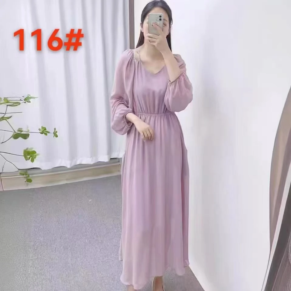 【HQ736】春夏新款V领气质短袖修身连衣裙秋裙